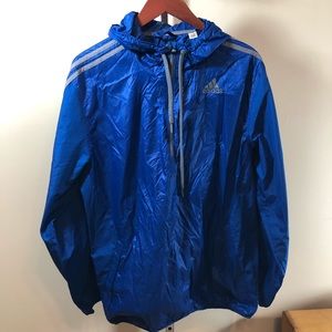Adidas Rain/Wind Pullover, Royal Blue, Size Large